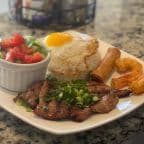 Best Grilled Pork, Egg Roll, Sunny Side Egg, Shrimp Rice Plate in Clovis, CA