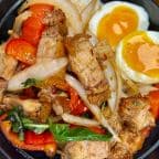 Best CRISPY PORK BELLY RICE BOWL* (GF) in Larchmont, NY