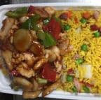 Best C2. Chicken with Garlic Sauce (Combo Platter) in Garfield, NJ