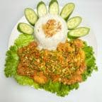 Best Spicy Smashed Chicken with Steamed Jasmine Rice in Anaheim, CA